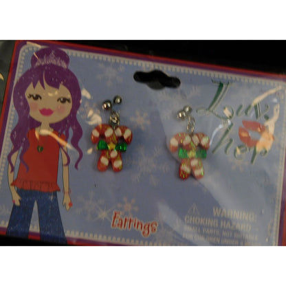 Luv Her Candy Cane Glitter Dangle Earrings