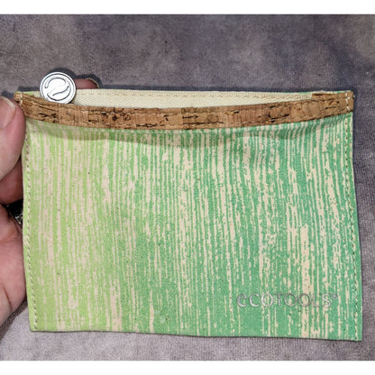 Boho EcoTools Green Cork Trim Cosmetic Makeup Zipper Pouch Travel Bag