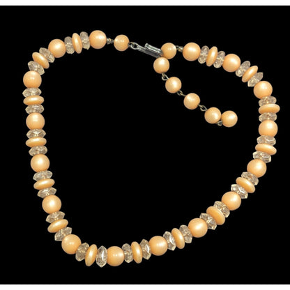 Vintage Orange Moonglow Lucite Beaded Necklace