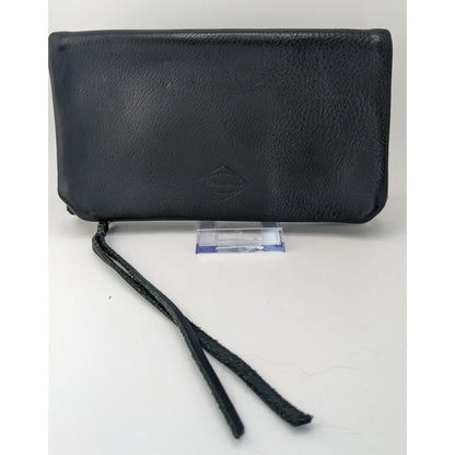 Western Ranchlands Black Leather Fold Over Clutch Chico Basin Ranch USA