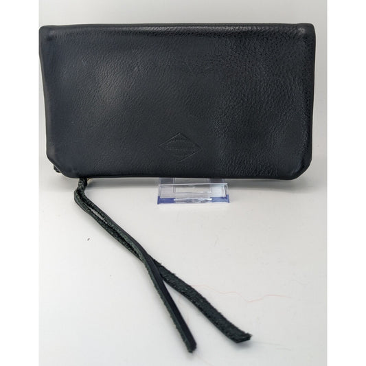 Western Ranchlands Black Leather Fold Over Clutch Chico Basin Ranch USA