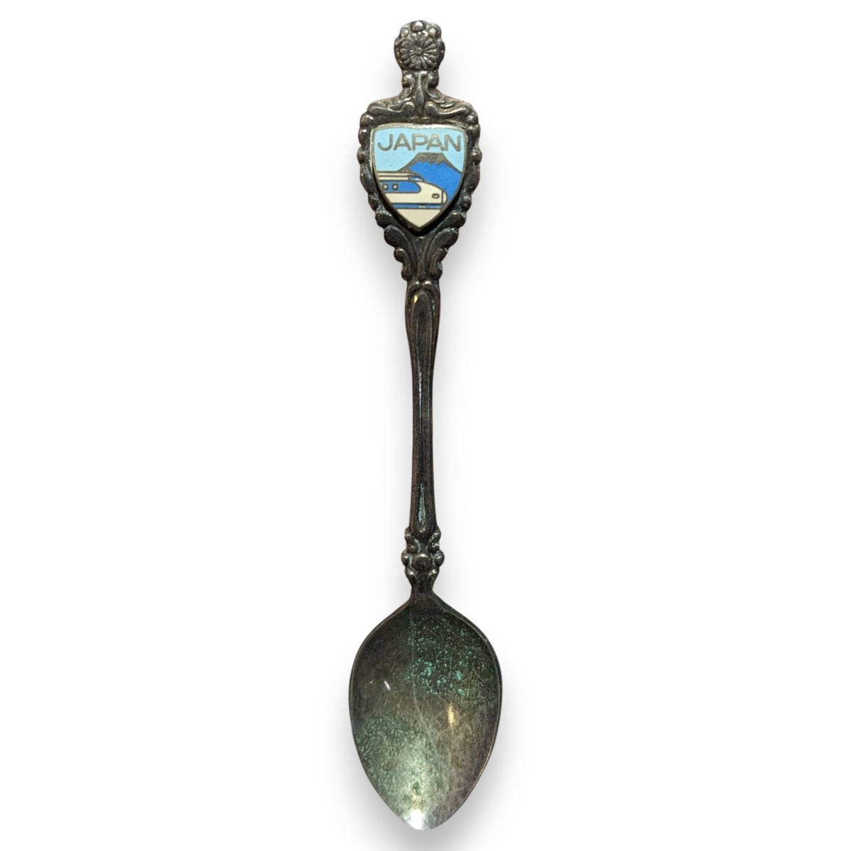 Vintage Travel Nickel Silver Silver Tone Japan Souvenir Spoon 4 3/4 Inch