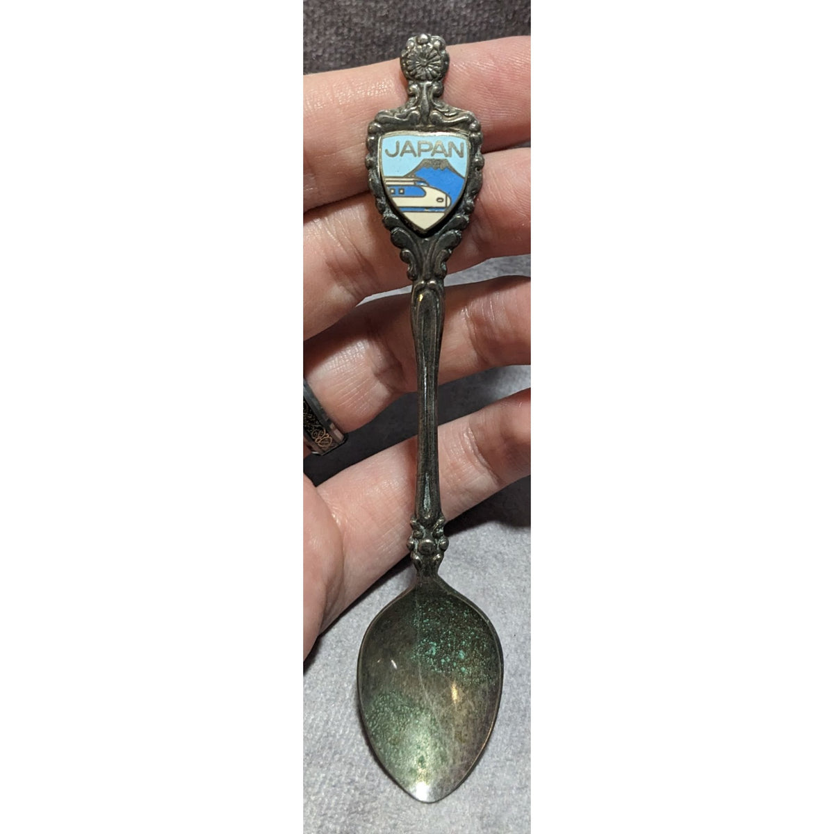Vintage Travel Nickel Silver Silver Tone Japan Souvenir Spoon 4 3/4 Inch