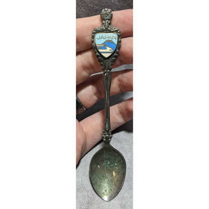 Vintage Travel Nickel Silver Silver Tone Japan Souvenir Spoon 4 3/4 Inch