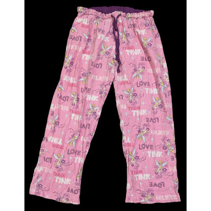 Disney Tinkerbell Pink Flannel Lounge Pajama Pants