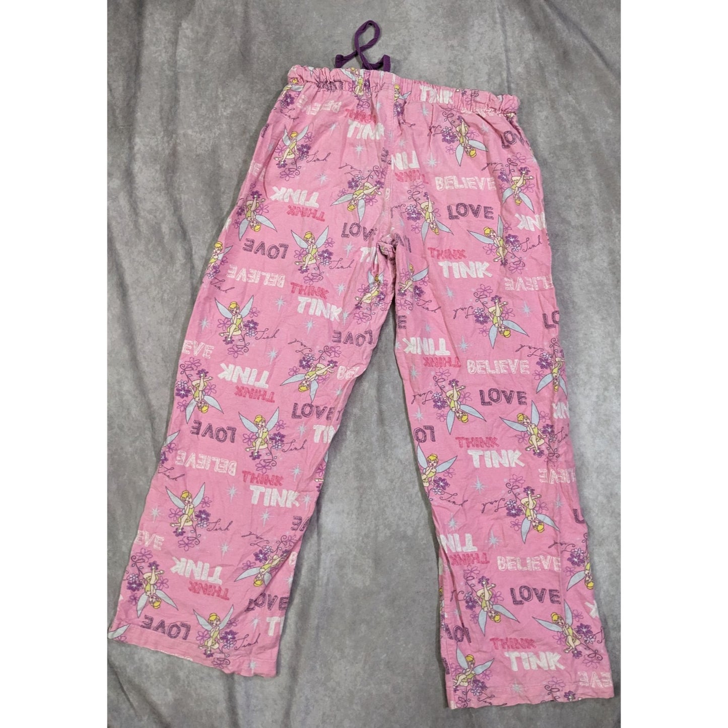 Disney Tinkerbell Pink Flannel Lounge Pajama Pants