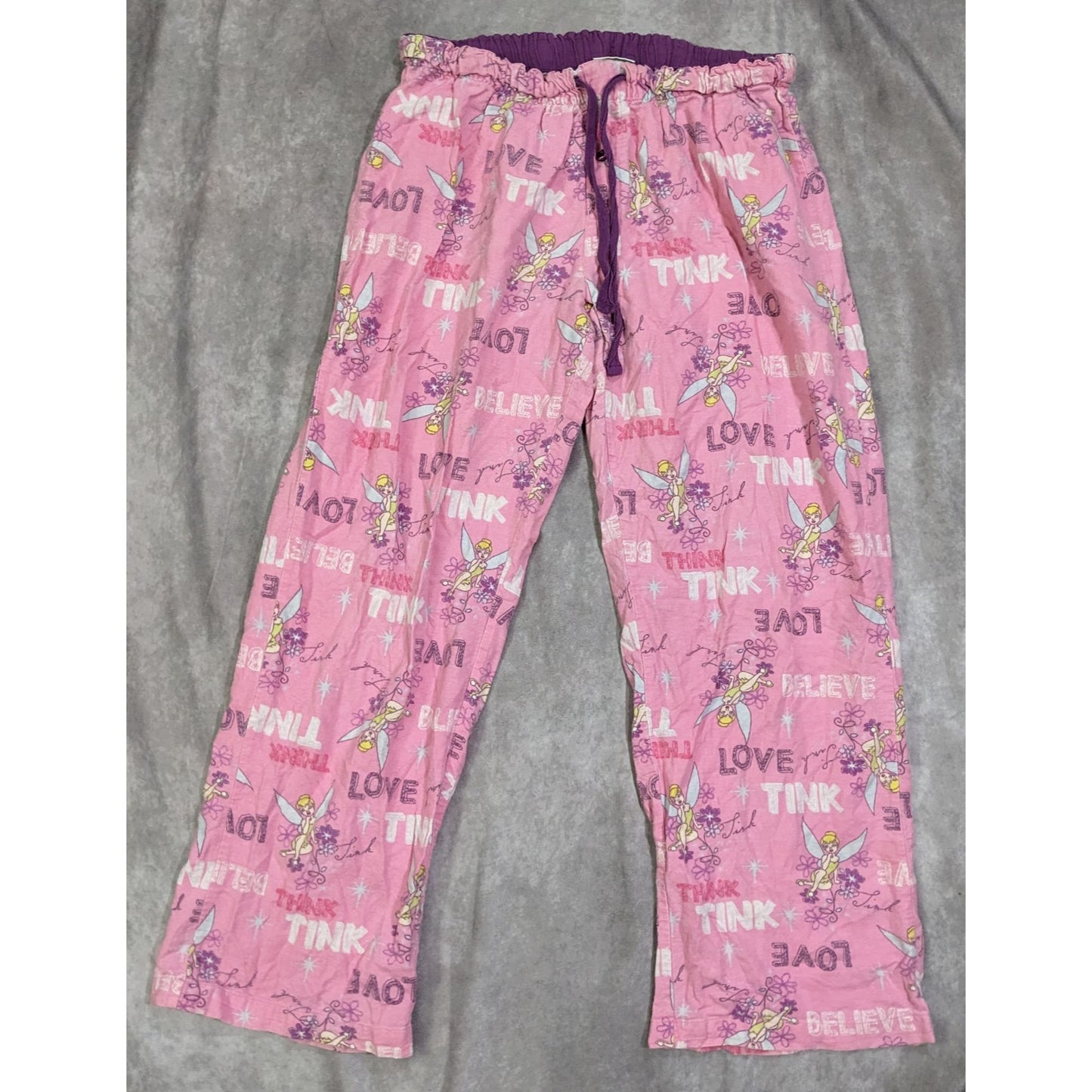 Disney Tinkerbell Pink Flannel Lounge Pajama Pants