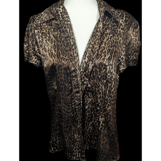 Apt 9 Brown And Black Leopard Print Blouse