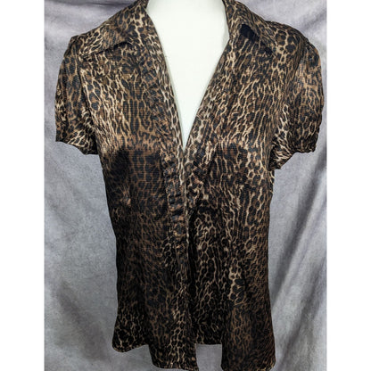 Apt 9 Brown And Black Leopard Print Blouse