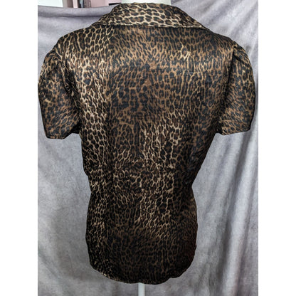 Apt 9 Brown And Black Leopard Print Blouse