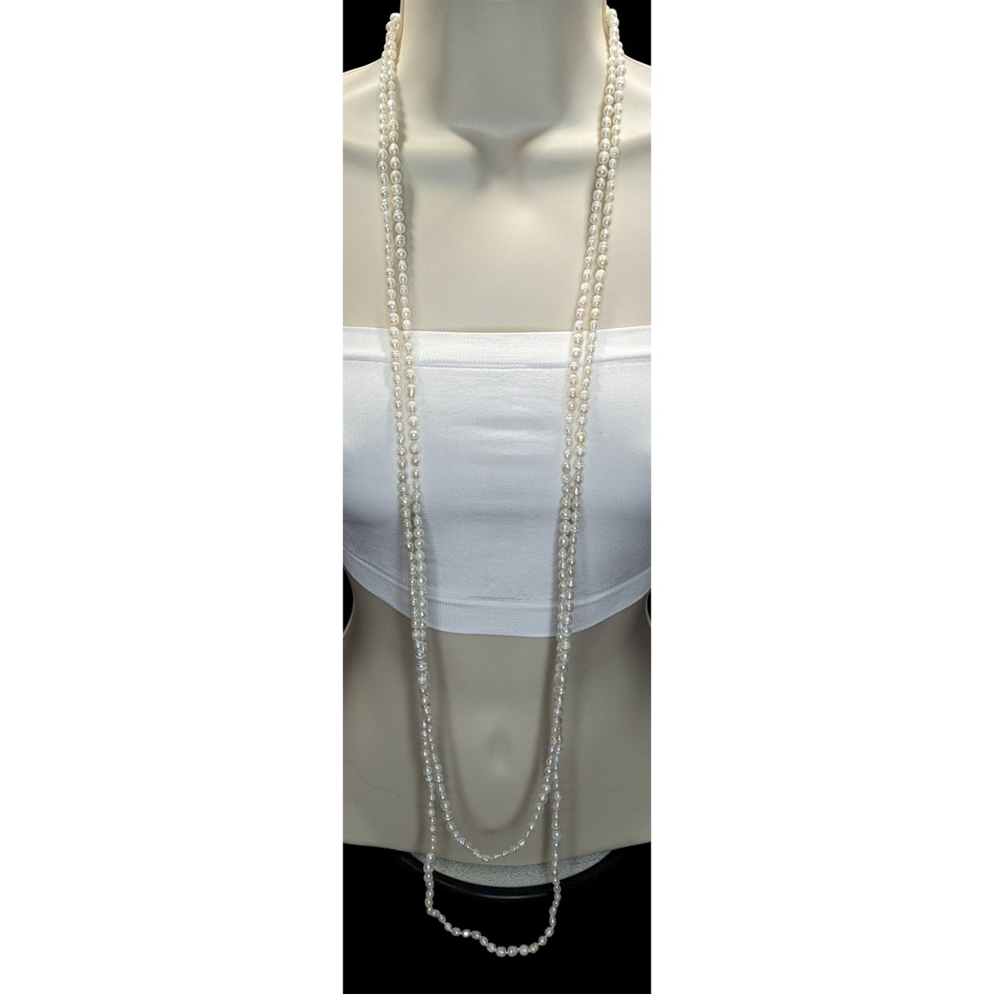 Vintage Freshwater Pearl Necklace 94 Inch White Nature Elegance Jewelry