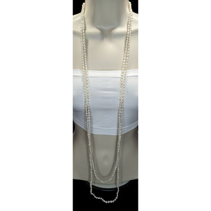 Vintage Freshwater Pearl Necklace 94 Inch White Nature Elegance Jewelry