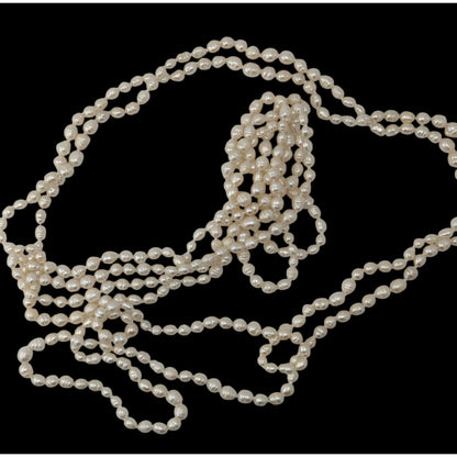 Vintage Freshwater Pearl Necklace 94 Inch White Nature Elegance Jewelry