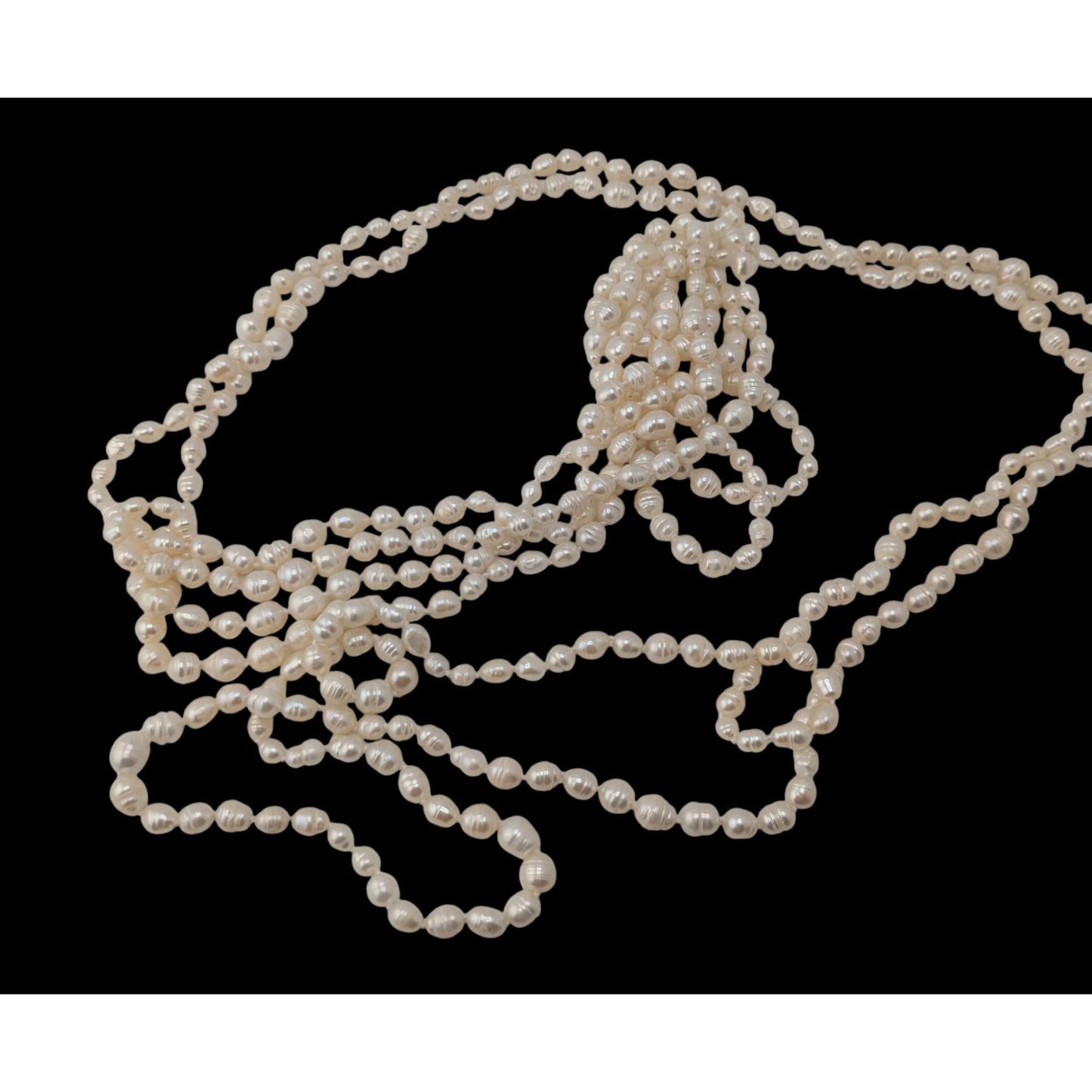 Vintage Freshwater Pearl Necklace 94 Inch White Nature Elegance Jewelry