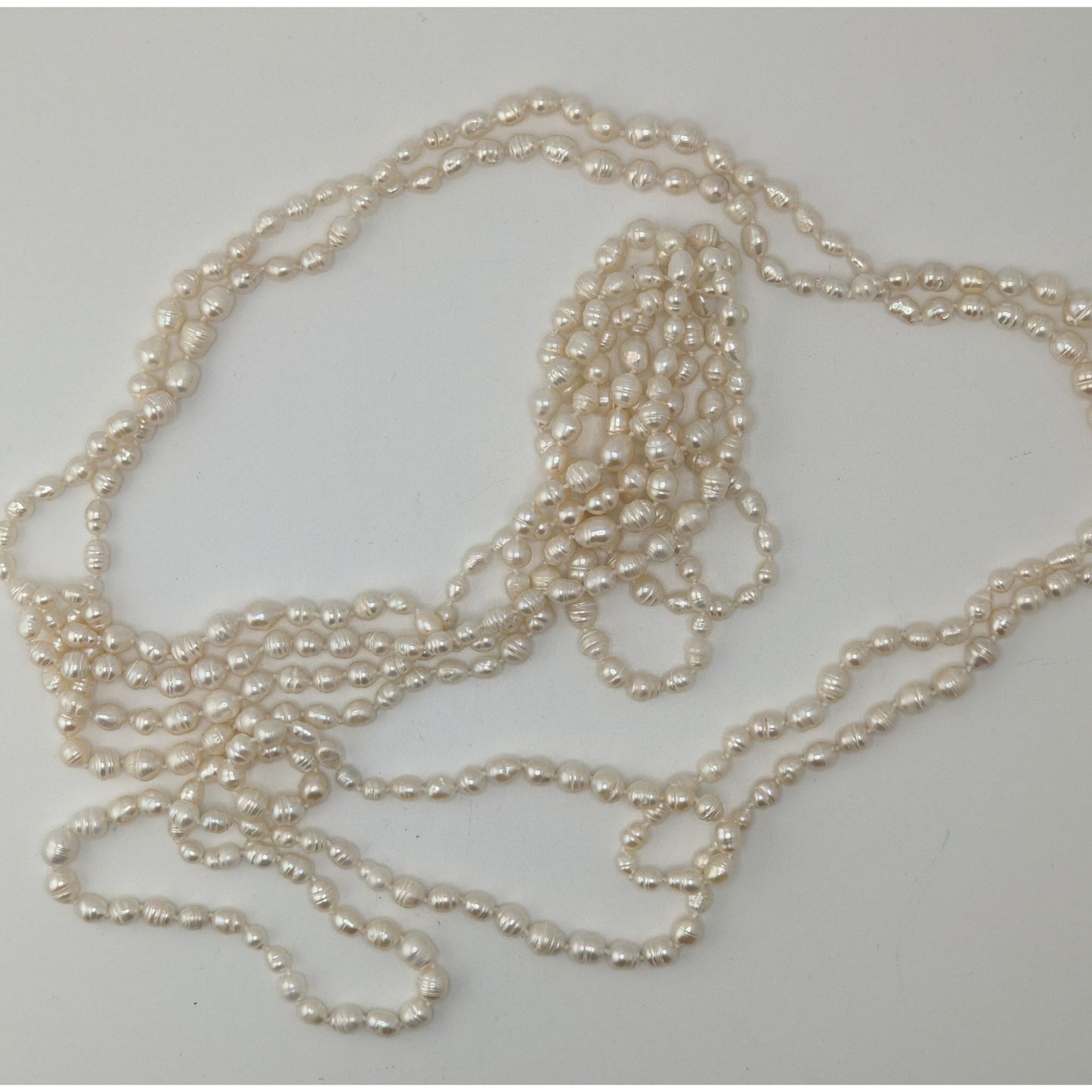 Vintage Freshwater Pearl Necklace 94 Inch White Nature Elegance Jewelry