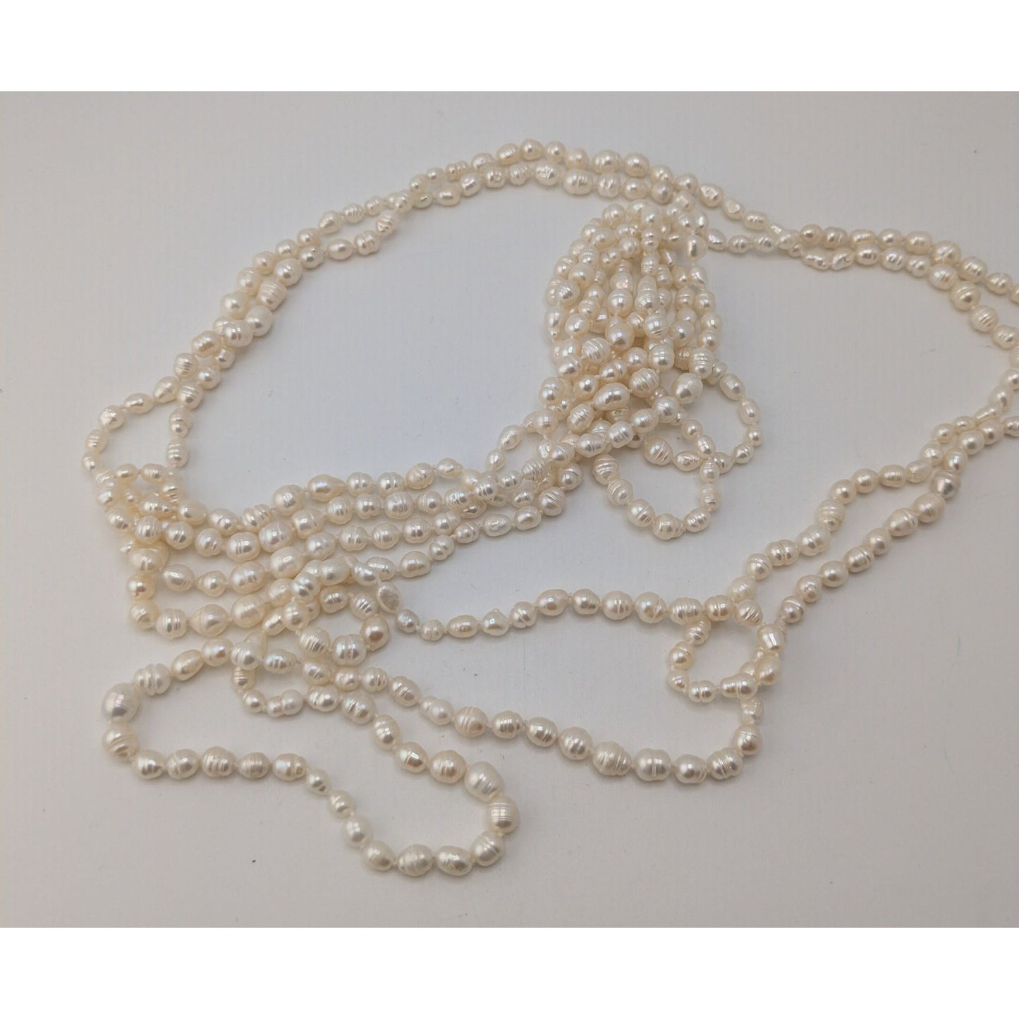 Vintage Freshwater Pearl Necklace 94 Inch White Nature Elegance Jewelry