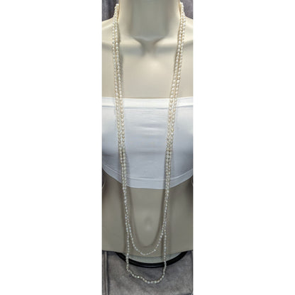 Vintage Freshwater Pearl Necklace 94 Inch White Nature Elegance Jewelry