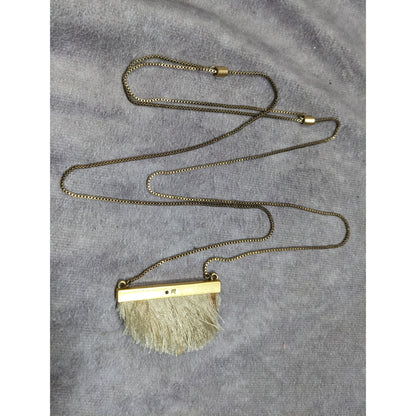 Madewell Dreamkeeper Cream And Gold Tone Fringe Pendant Necklace