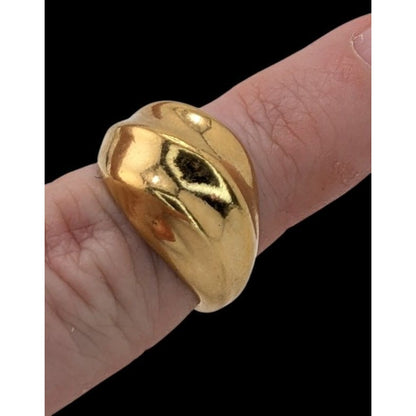 Vintage Avon Gold-Tone Crossover Dome Ring Size 7