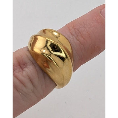 Vintage Avon Gold-Tone Crossover Dome Ring Size 7