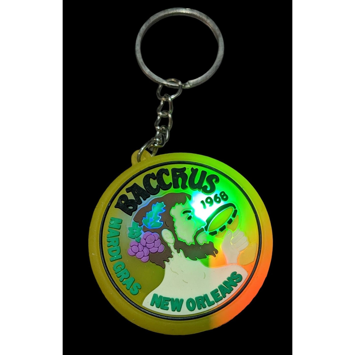 Bacchus Mardi Gras New Orleans Light Up Keychain