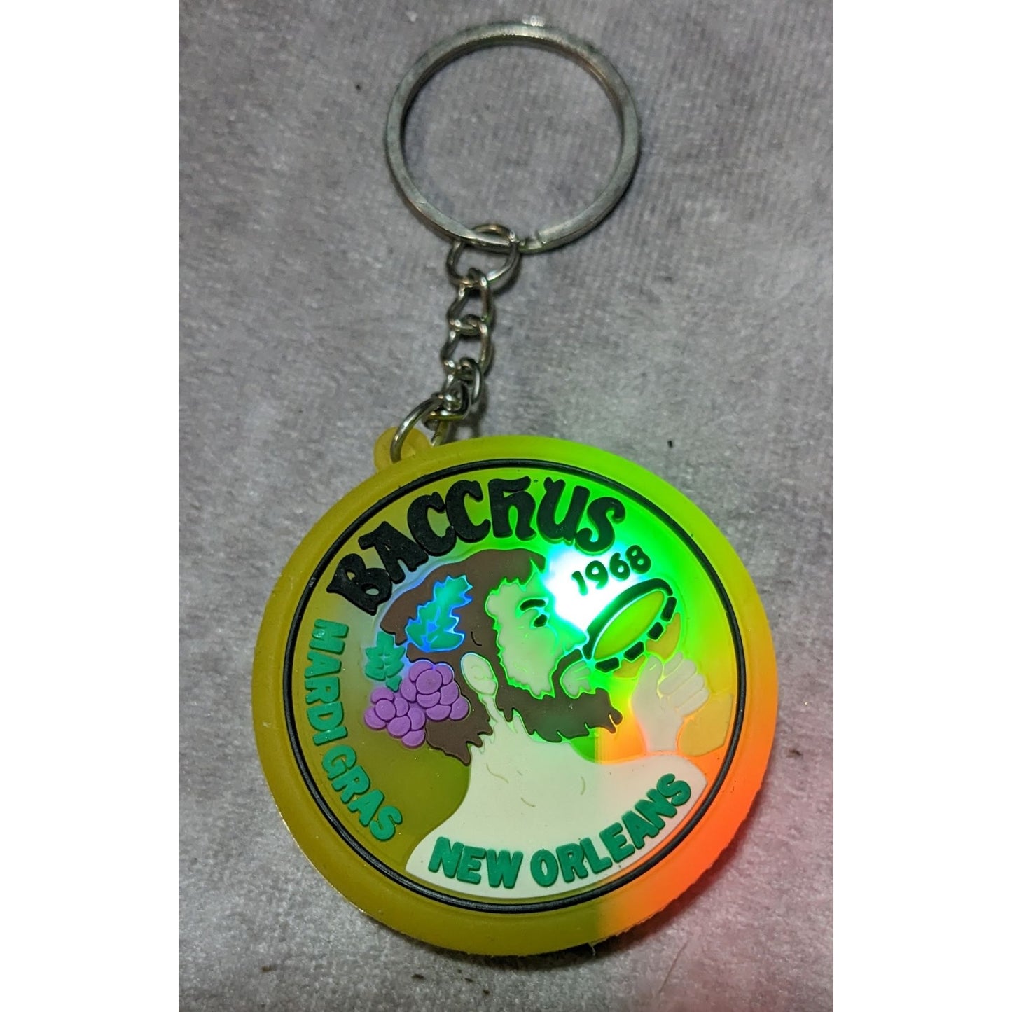 Bacchus Mardi Gras New Orleans Light Up Keychain