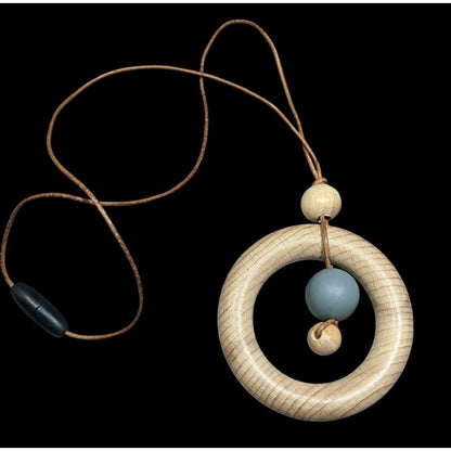 Wood And Silicone Geometric "Chewelry" Necklace