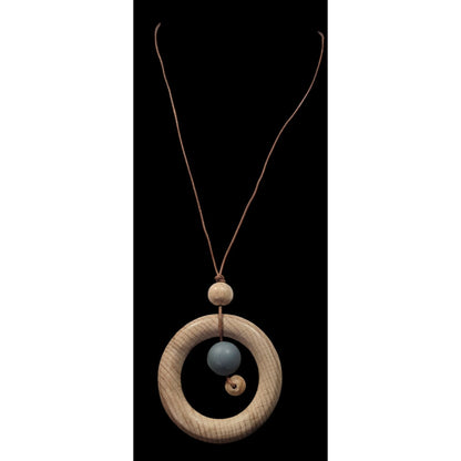 Wood And Silicone Geometric "Chewelry" Necklace