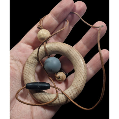 Wood And Silicone Geometric "Chewelry" Necklace