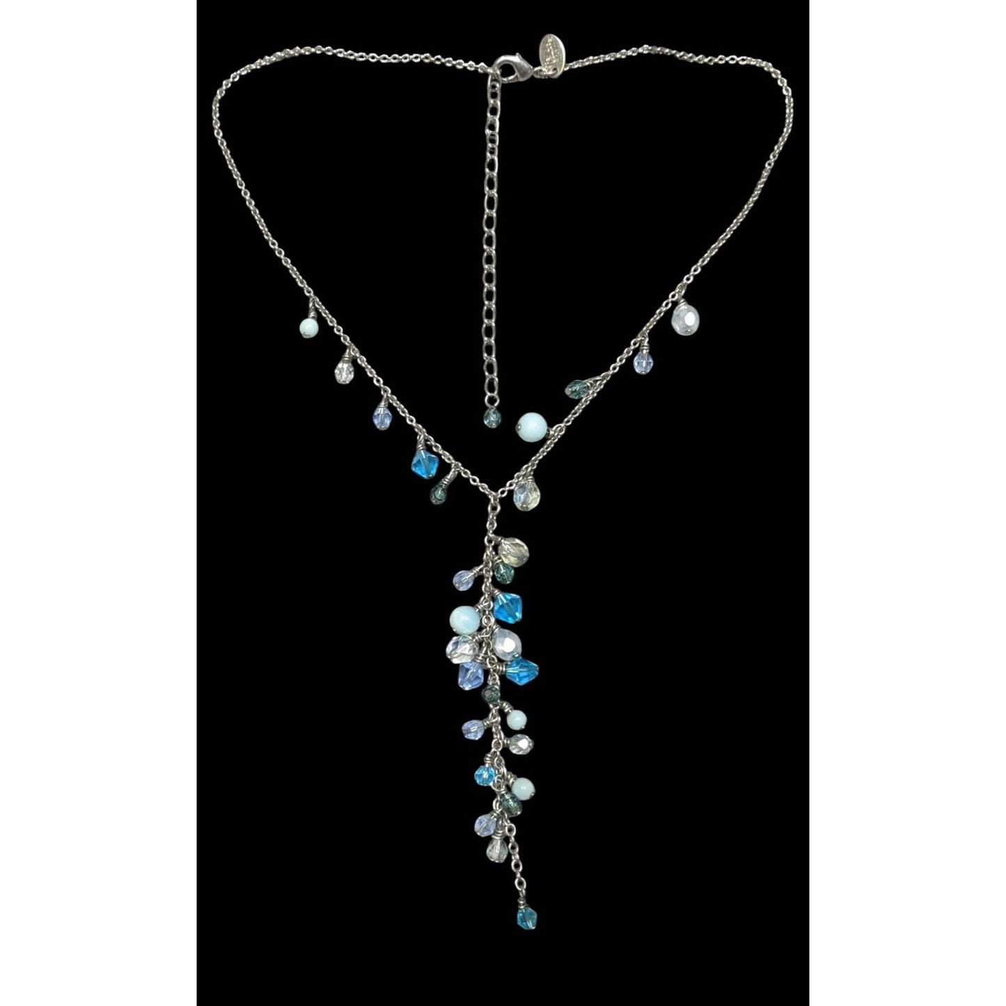 Lia Sophia Whimsical Blue Beaded Y Drop Necklace