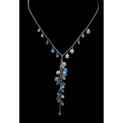 Lia Sophia Whimsical Blue Beaded Y Drop Necklace