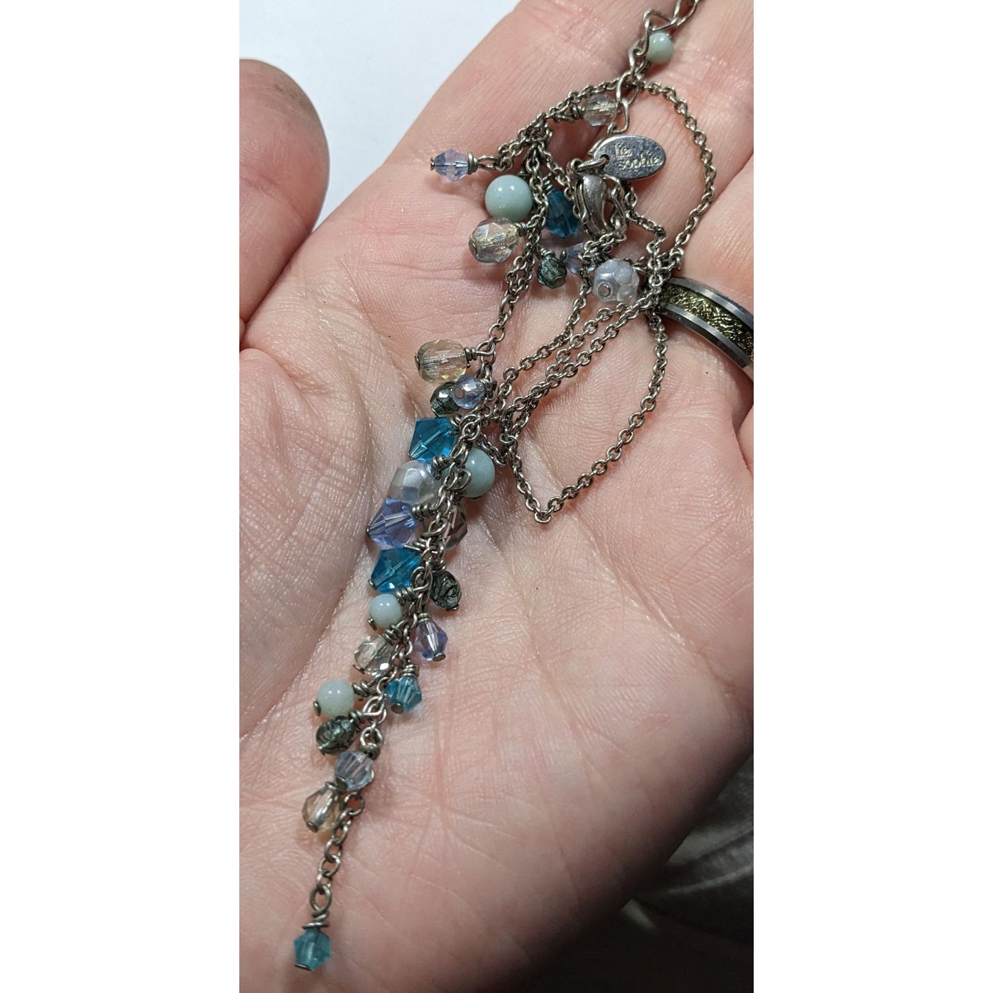 Lia Sophia Whimsical Blue Beaded Y Drop Necklace
