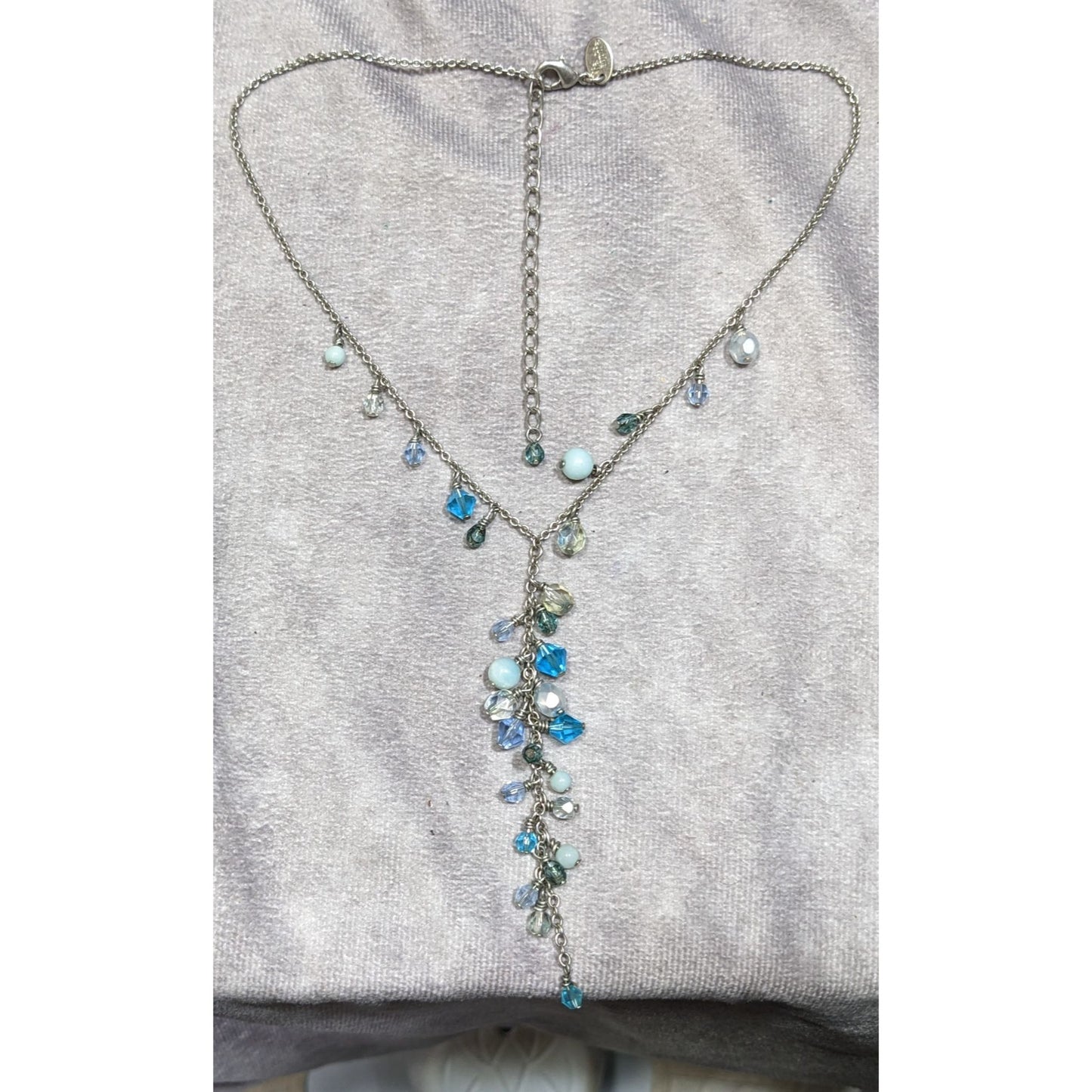 Lia Sophia Whimsical Blue Beaded Y Drop Necklace