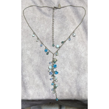 Lia Sophia Whimsical Blue Beaded Y Drop Necklace