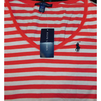 Ralph Lauren Red And White Striped Long Sleeve Shirt