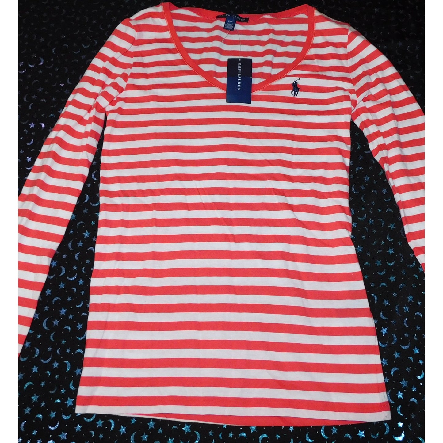 Ralph Lauren Red And White Striped Long Sleeve Shirt