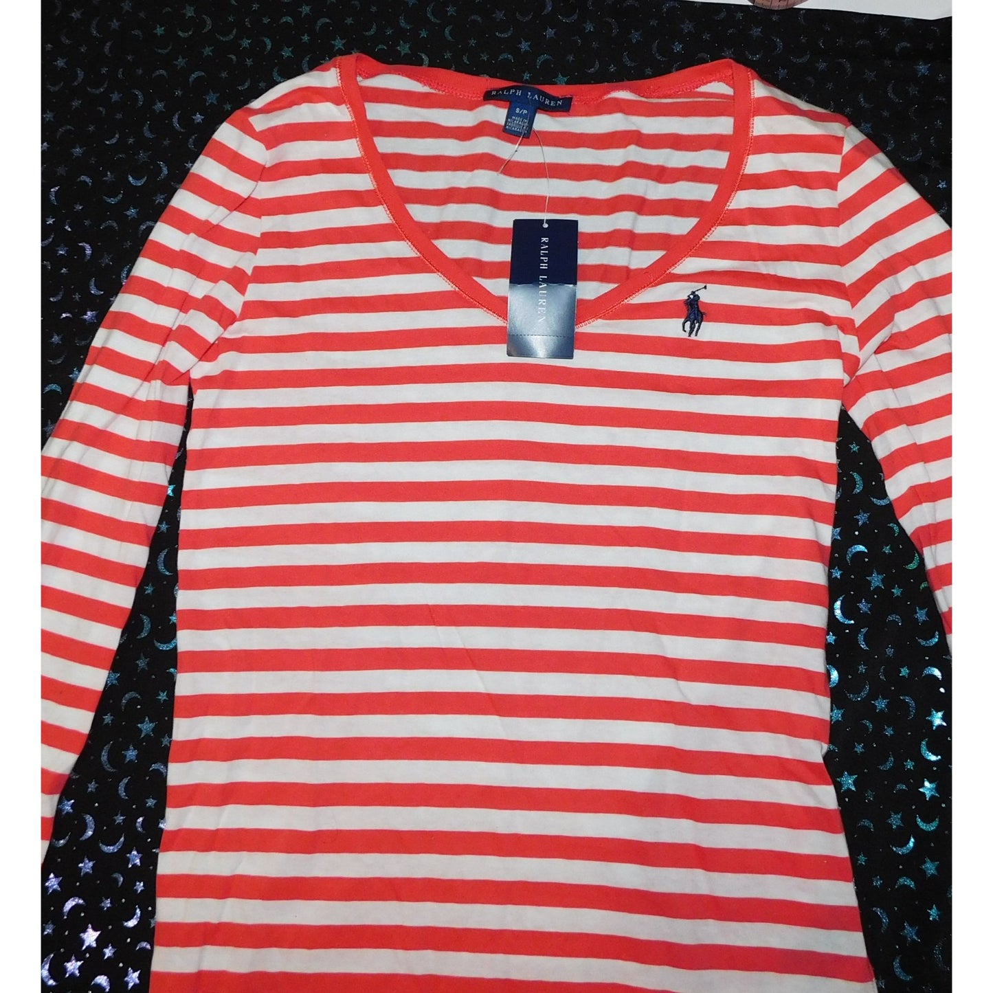 Ralph Lauren Red And White Striped Long Sleeve Shirt