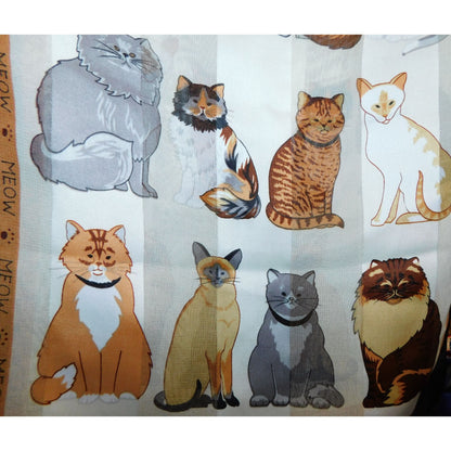 Vintage Cat Scarf Lightweight With Subtle Stripes