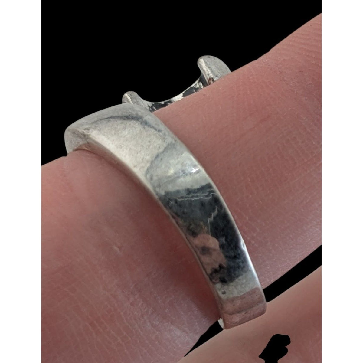 Industrial Biker Mechanic Wrench Ring Silver Tone Fixed Size Statement