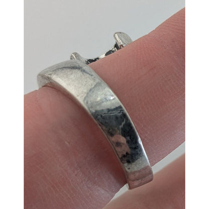 Industrial Biker Mechanic Wrench Ring Silver Tone Fixed Size Statement