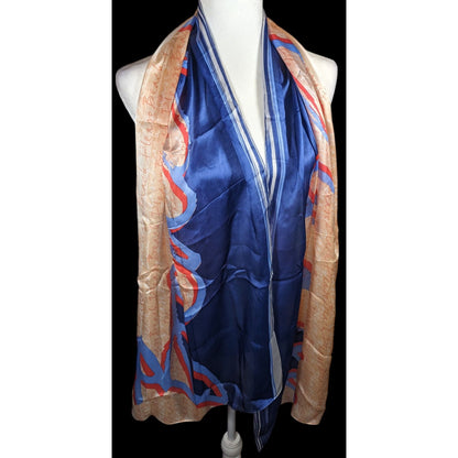 Vintage 90s Beach Please Max Studios Silk Scarf