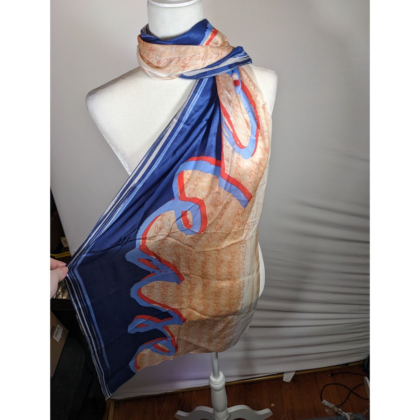 Vintage 90s Beach Please Max Studios Silk Scarf