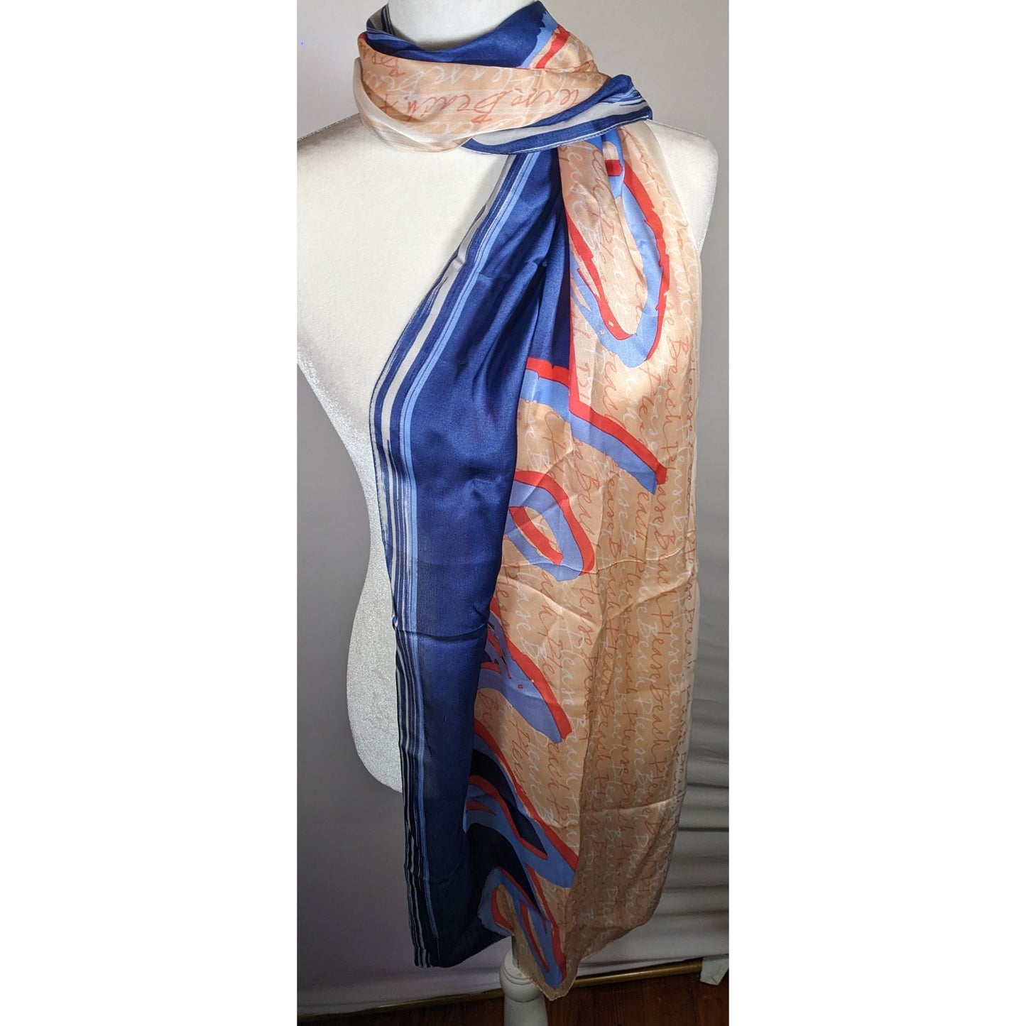 Vintage 90s Beach Please Max Studios Silk Scarf