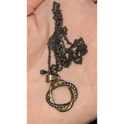 Charming Charlie Knot Pendant Necklace Braided Silver Gold Y2K