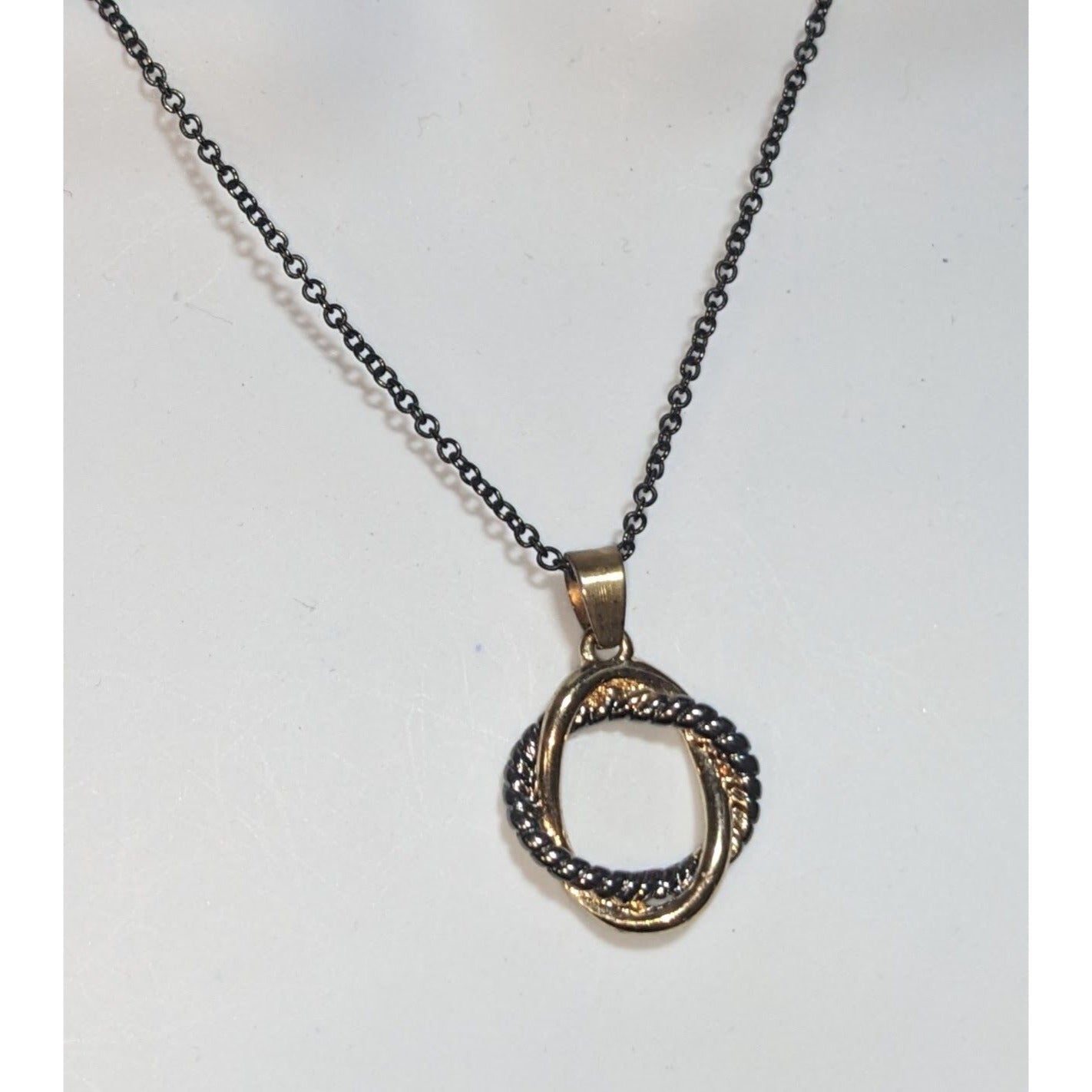 Charming Charlie Knot Pendant Necklace Braided Silver Gold Y2K