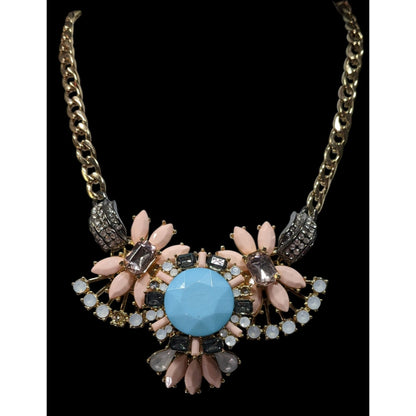 Elegant Glam Floral Gemmed Statement Necklace