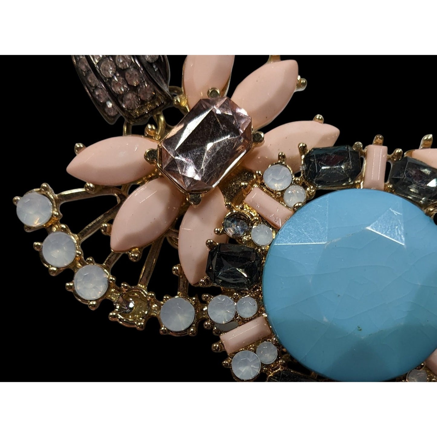 Elegant Glam Floral Gemmed Statement Necklace