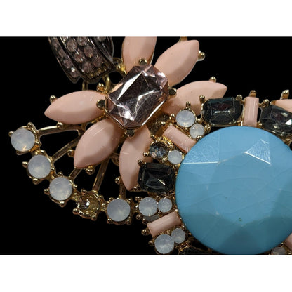 Elegant Glam Floral Gemmed Statement Necklace