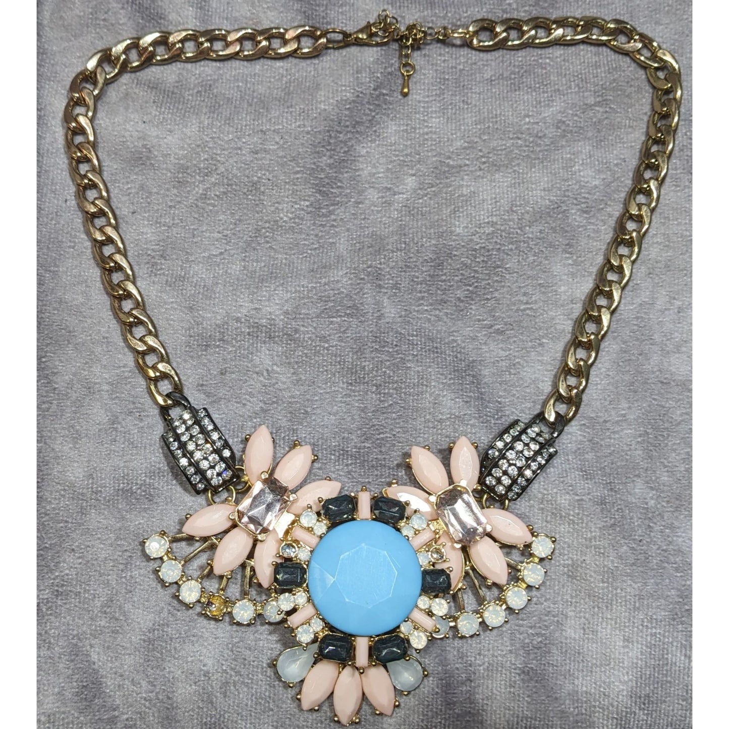 Elegant Glam Floral Gemmed Statement Necklace