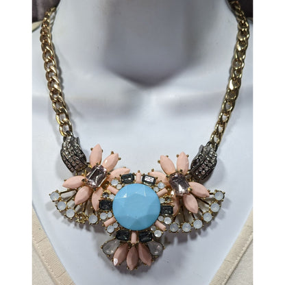Elegant Glam Floral Gemmed Statement Necklace